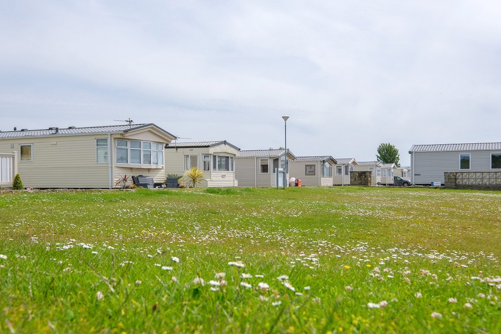 Cockerham sands caravans in row