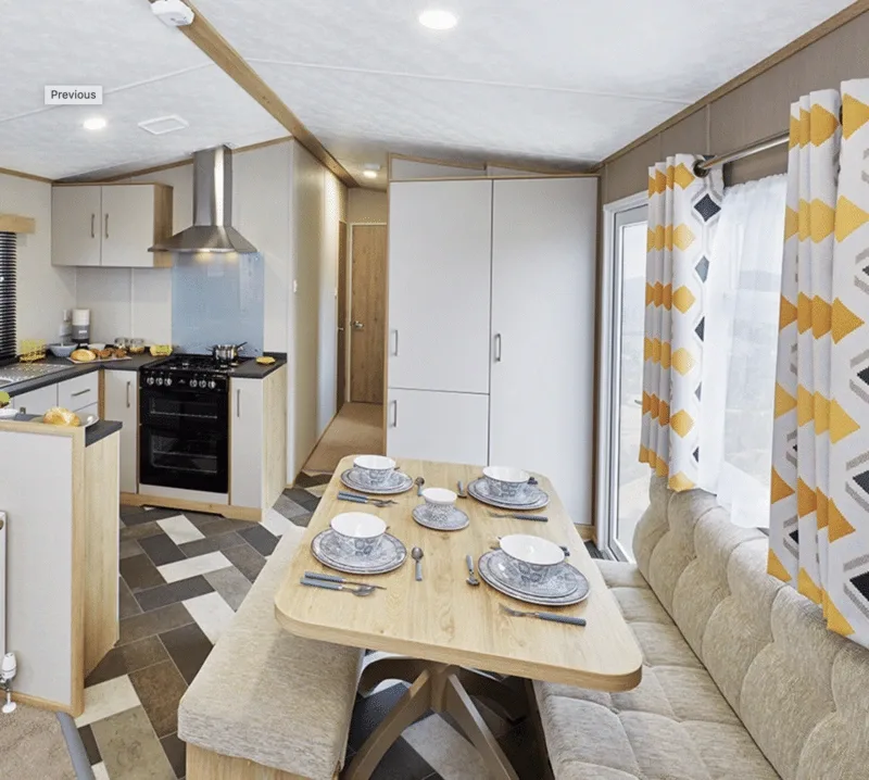 Inside a caravan